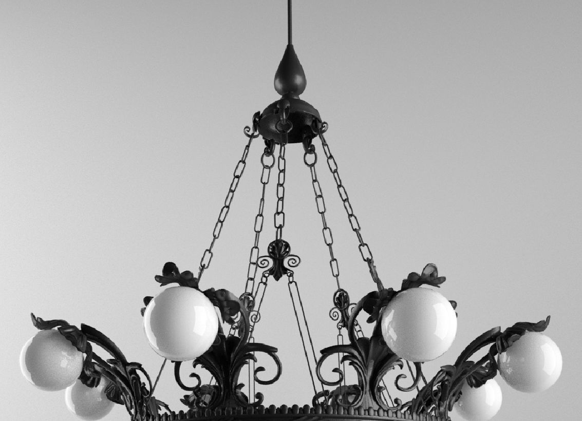 Chandelier Effe Bi Ferro Battuto Artistico  Lighting L-616 3D model_2