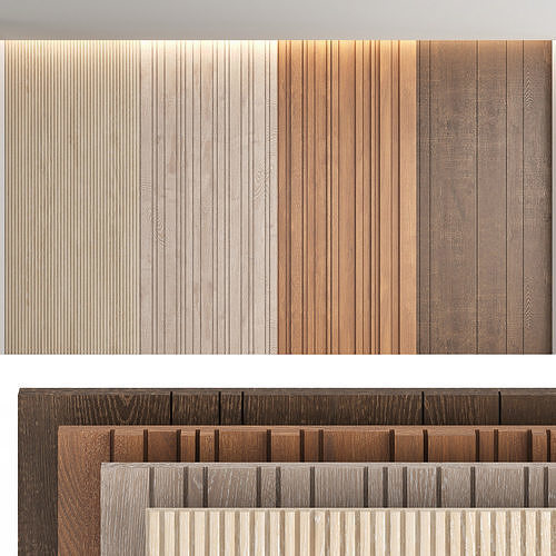 Wood panels set5 3D model