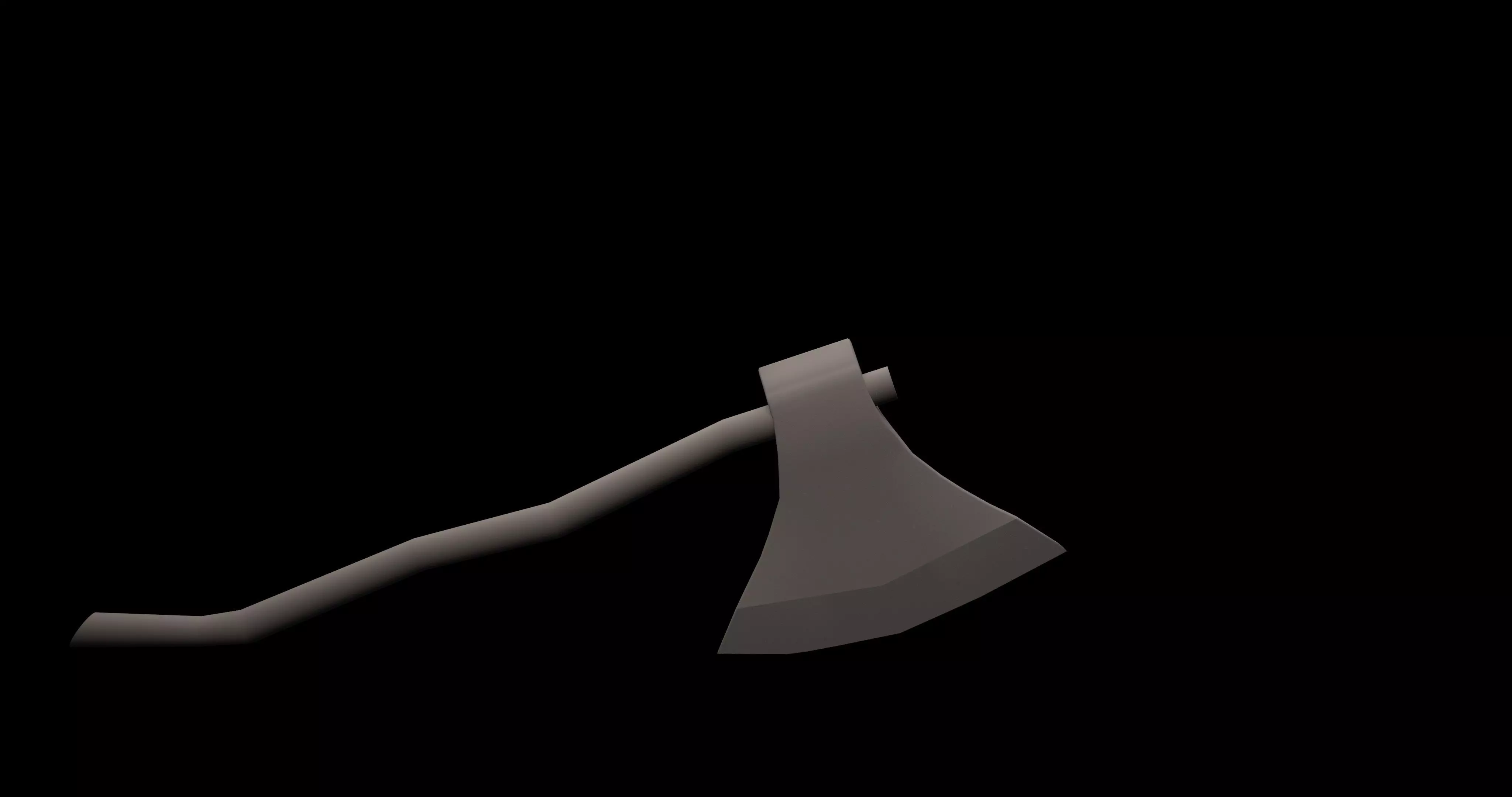 wood axe Low-poly 3D model
