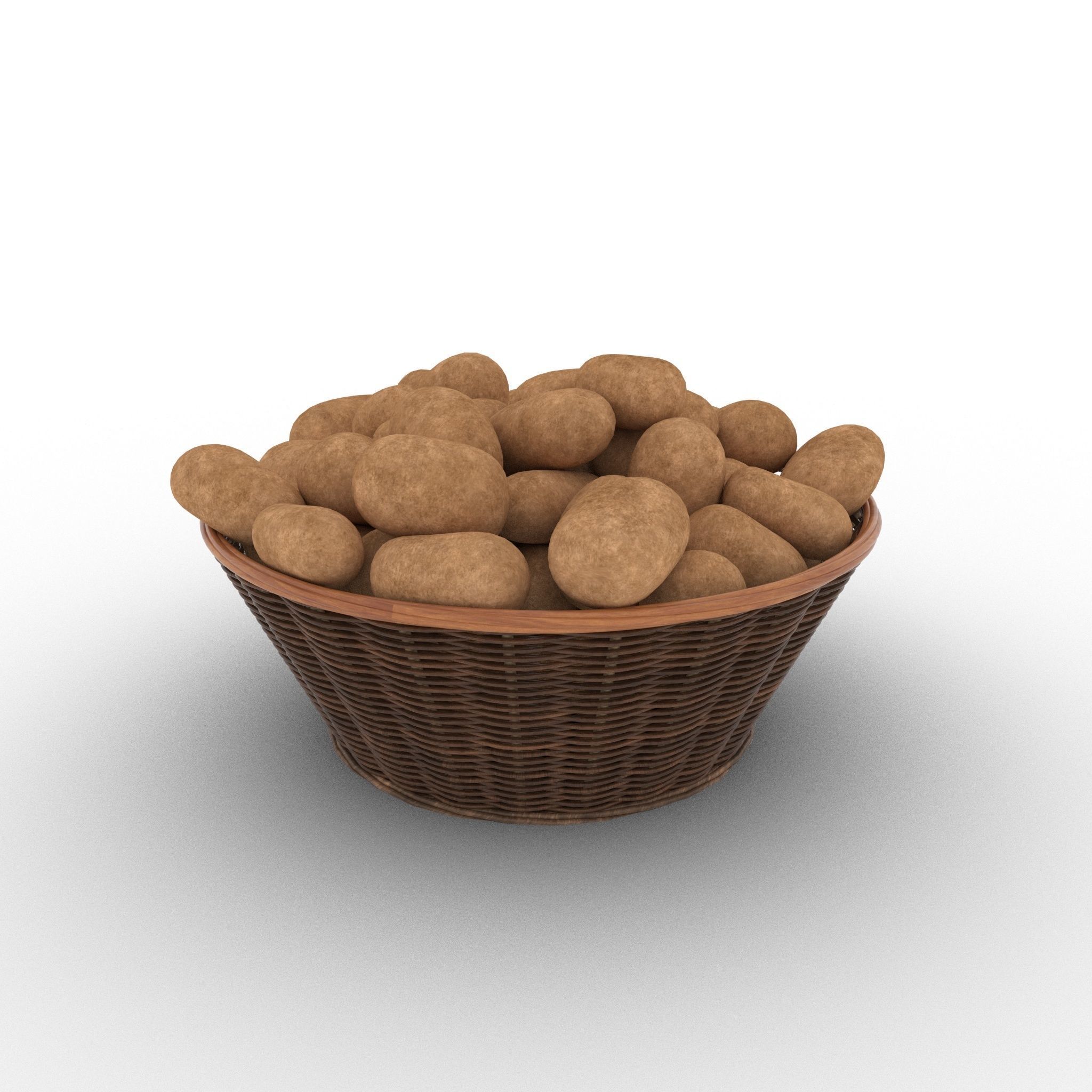 Basket and Potatoes Low-poly 3D model_25