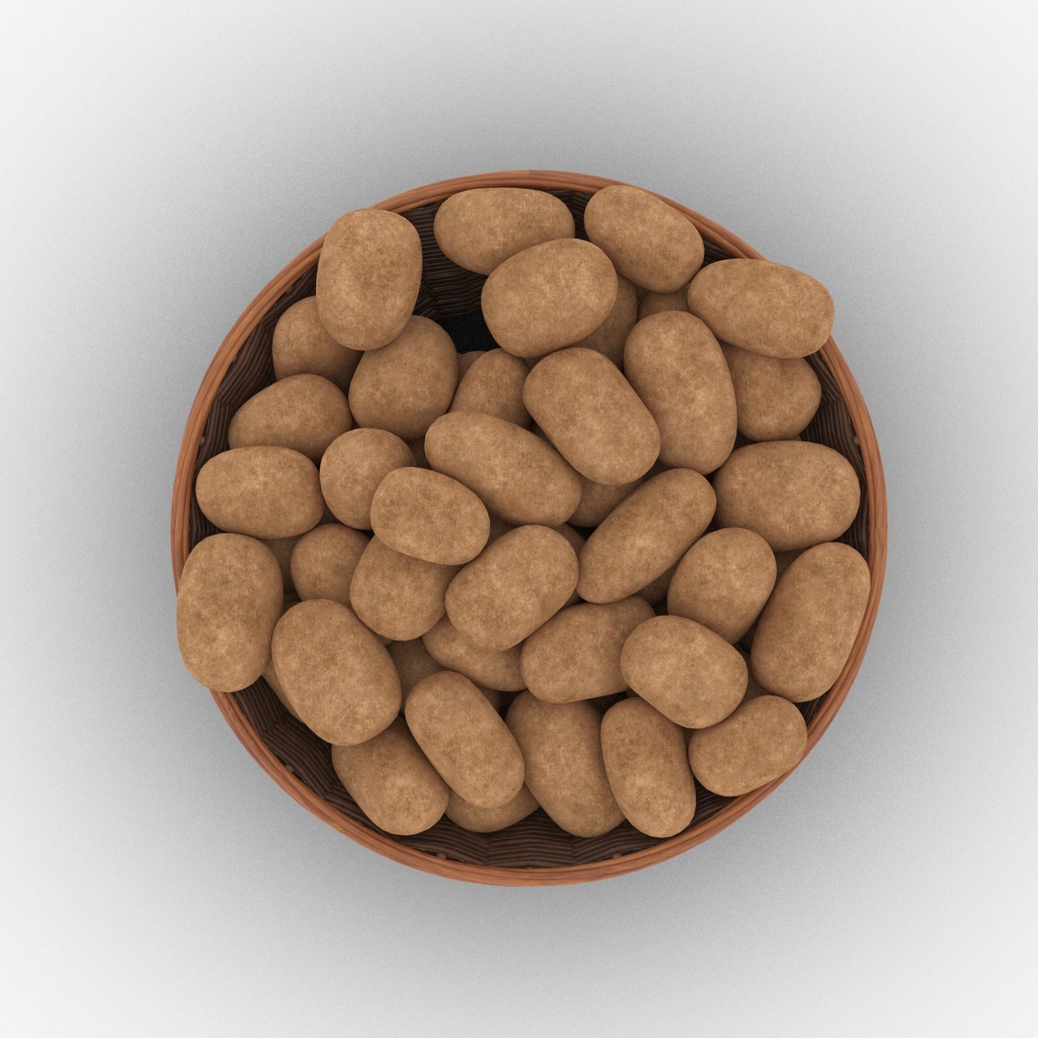 Basket and Potatoes Low-poly 3D model_3