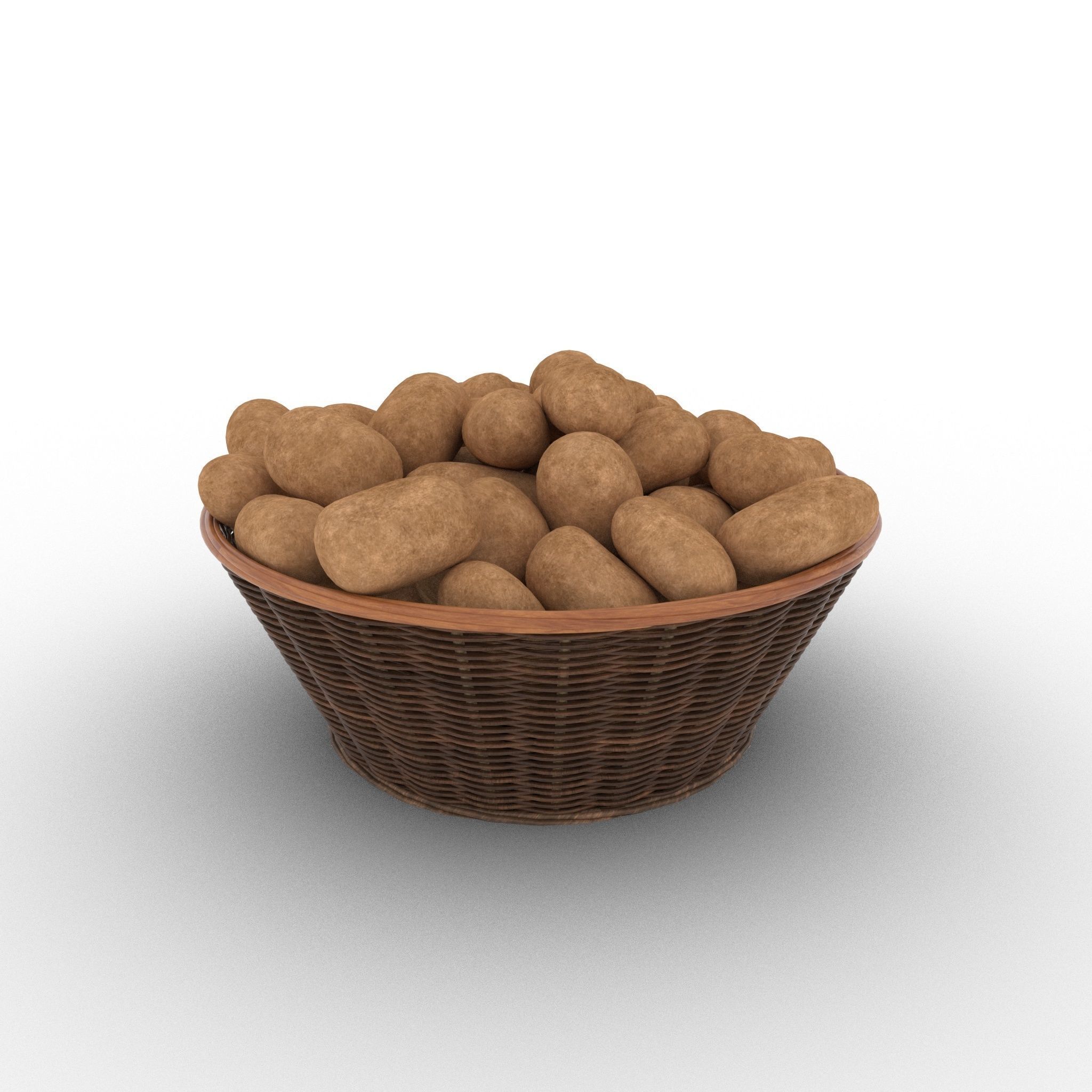 Basket and Potatoes Low-poly 3D model_23