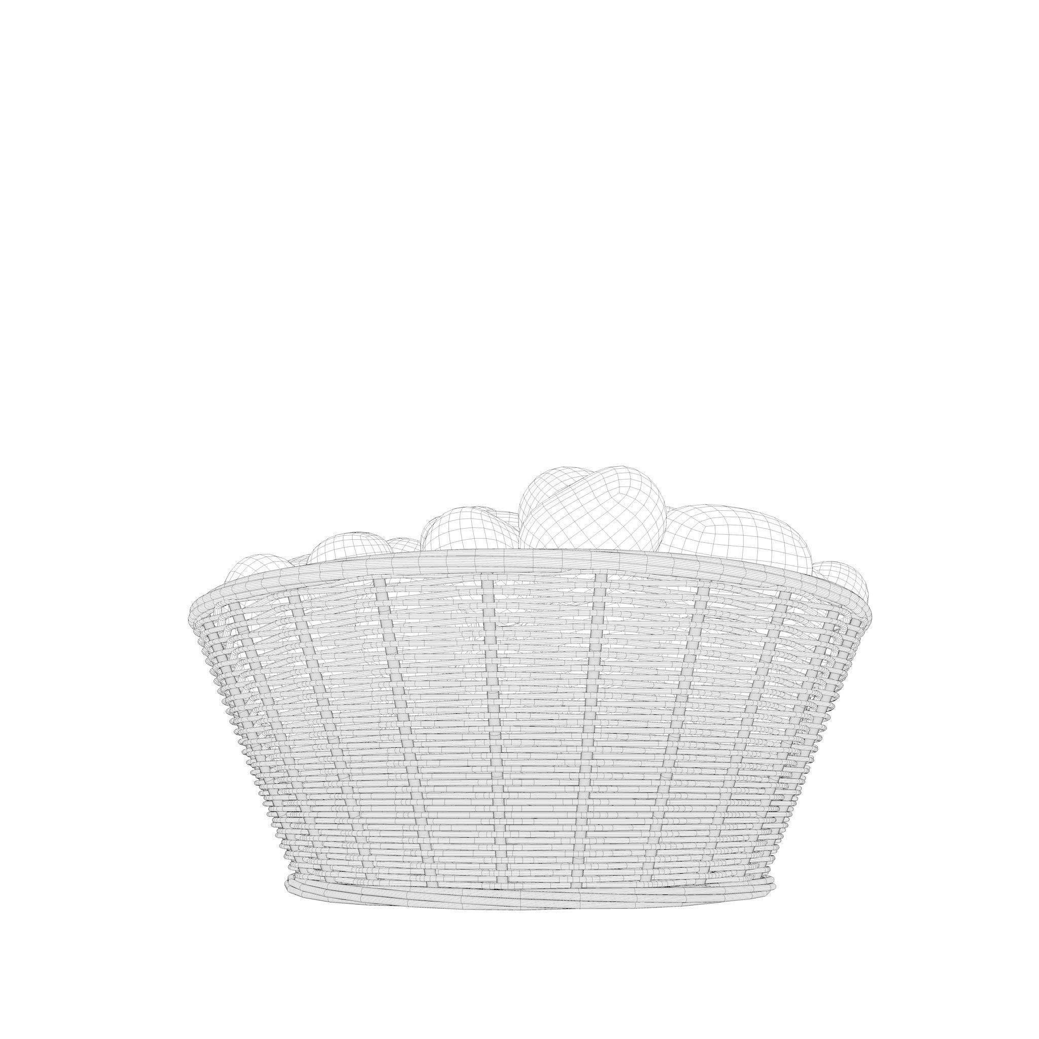 Basket and Potatoes Low-poly 3D model_5
