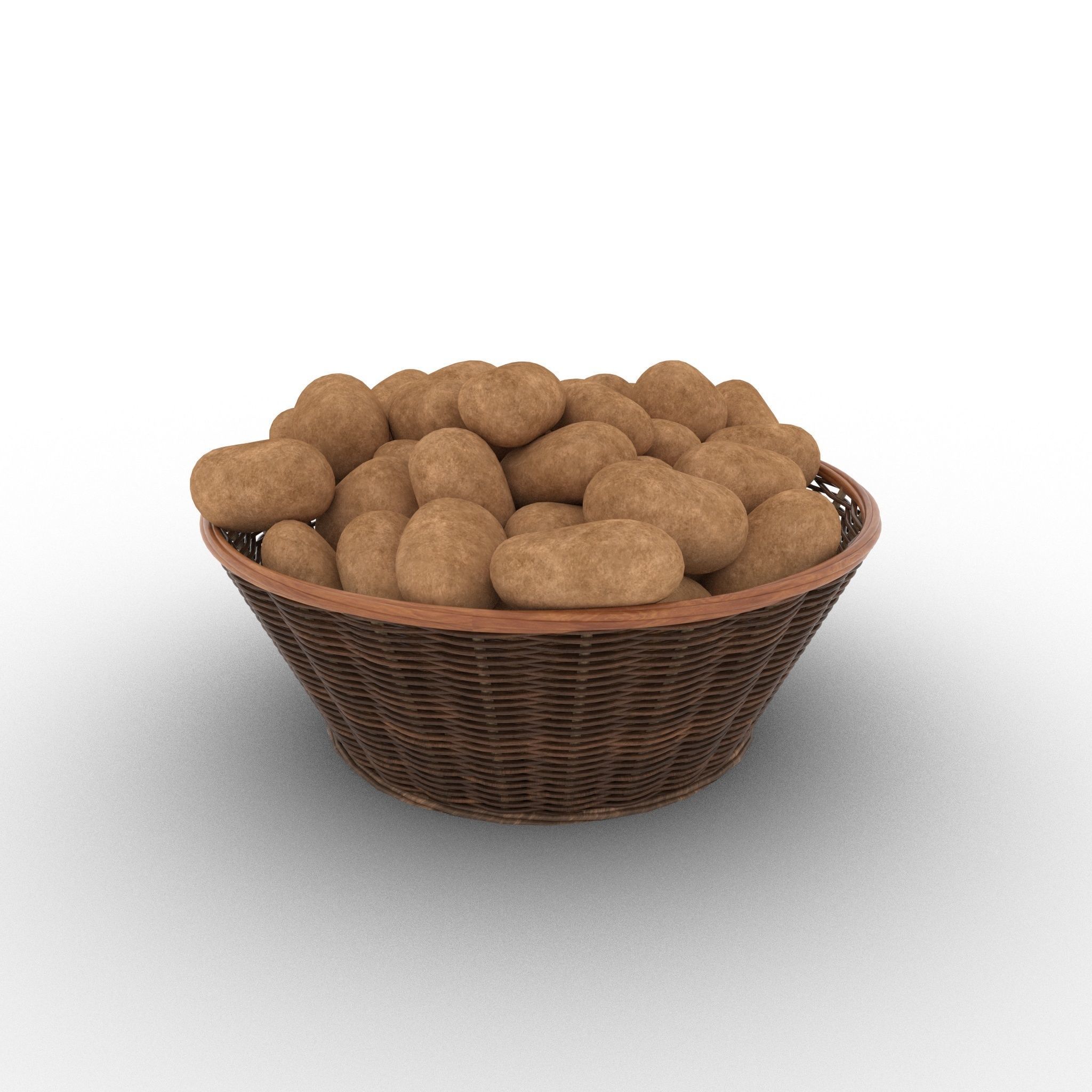 Basket and Potatoes Low-poly 3D model_21