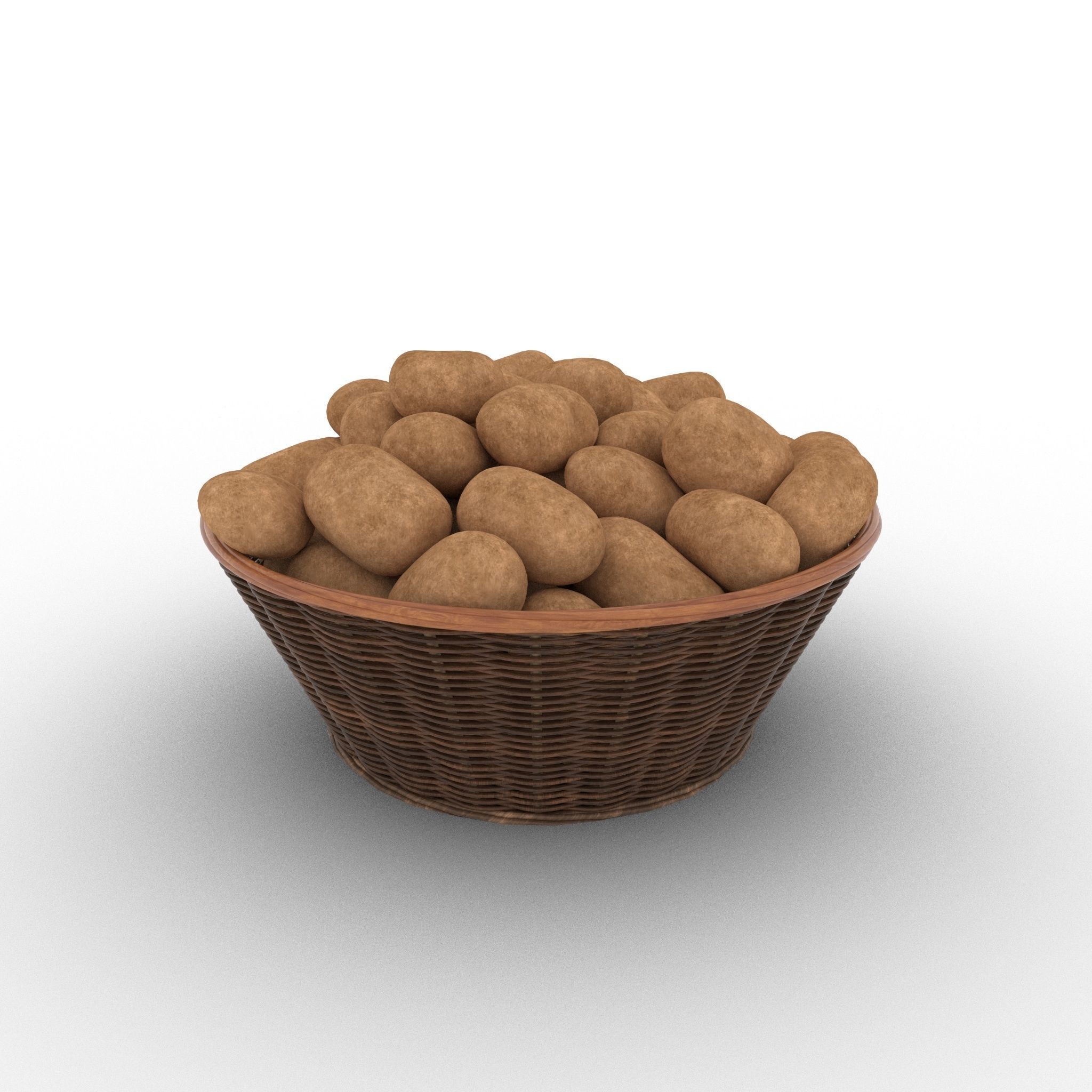 Basket and Potatoes Low-poly 3D model_18