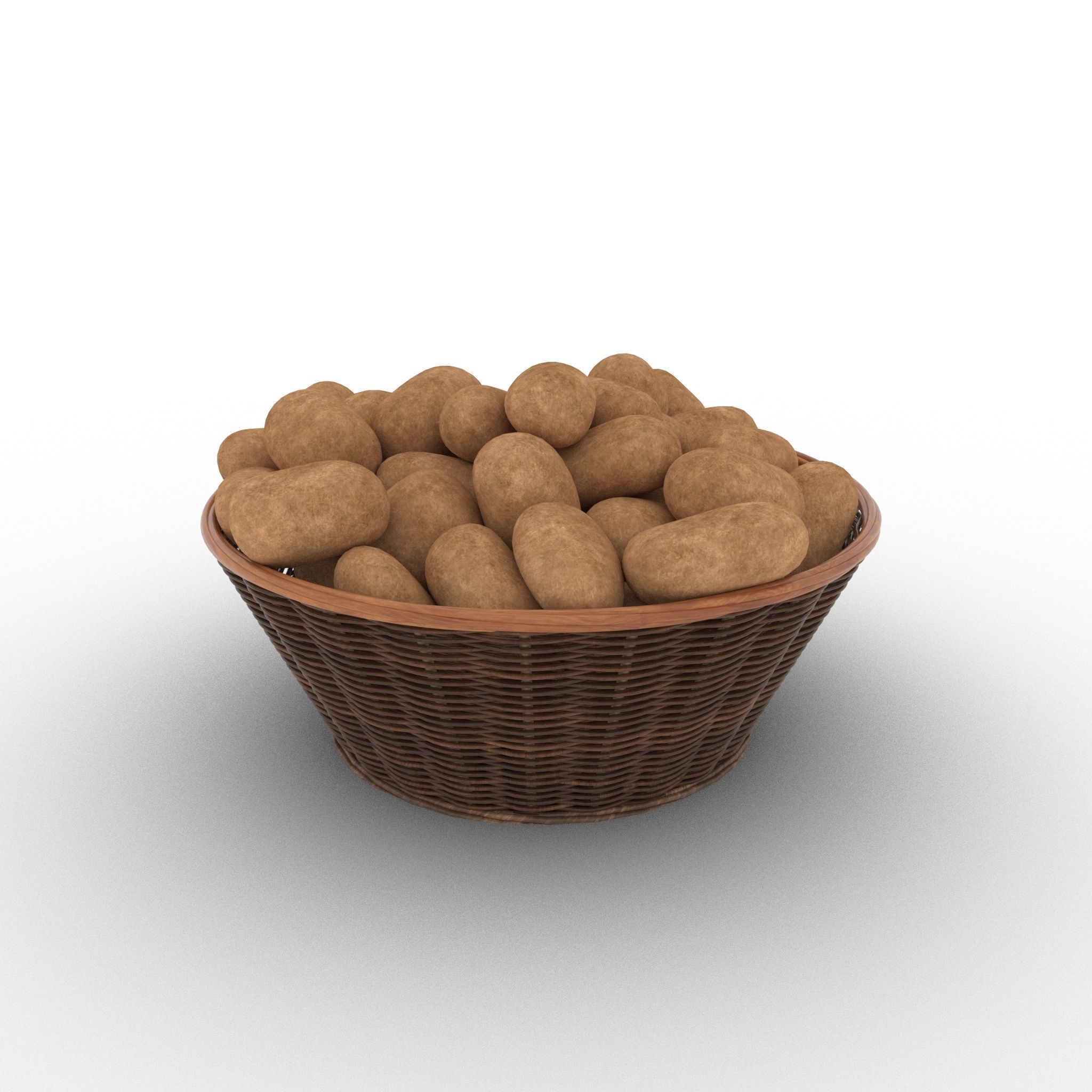 Basket and Potatoes Low-poly 3D model_22