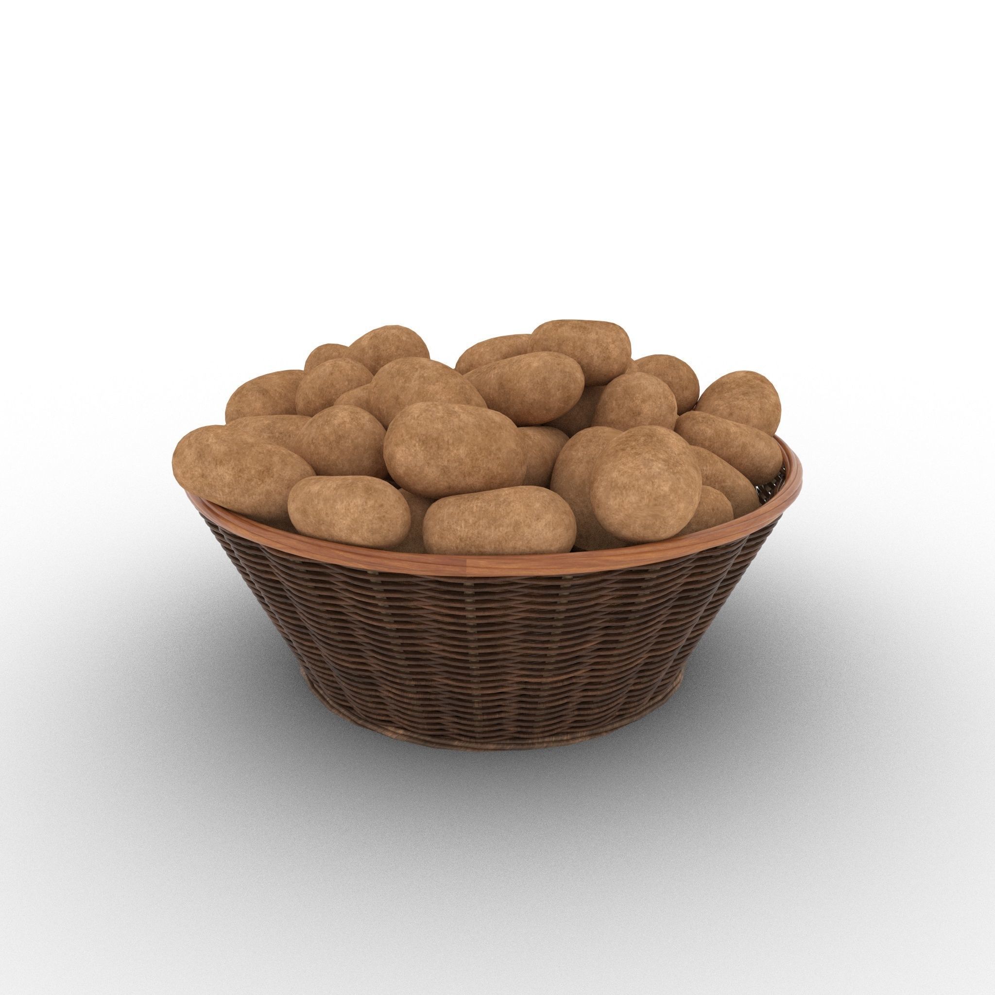 Basket and Potatoes Low-poly 3D model_26