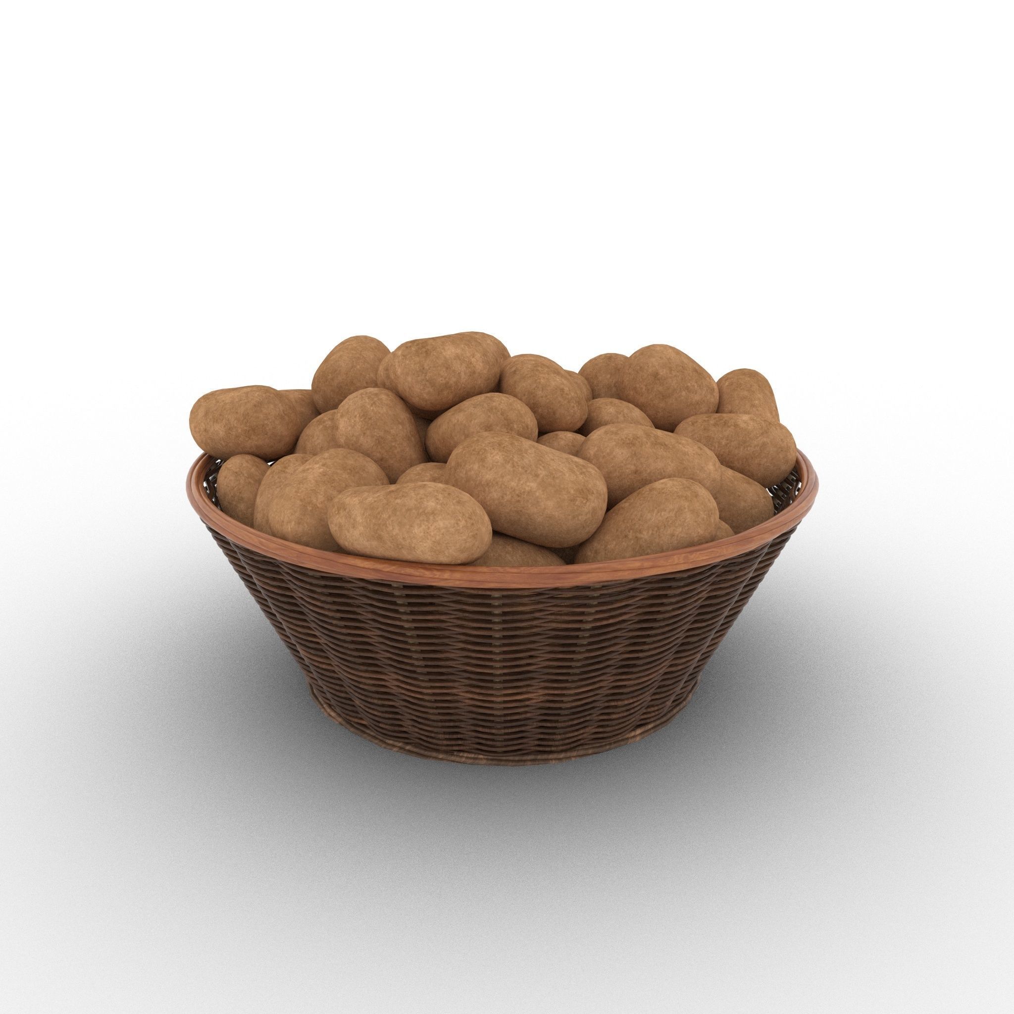 Basket and Potatoes Low-poly 3D model_20