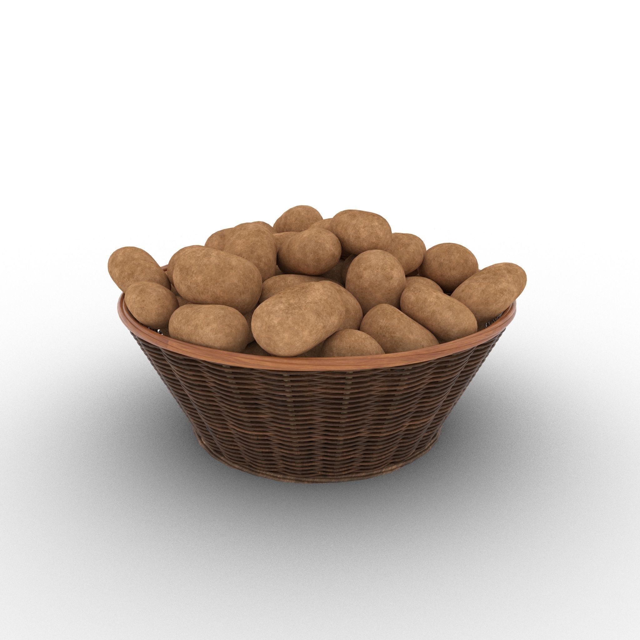 Basket and Potatoes Low-poly 3D model_24