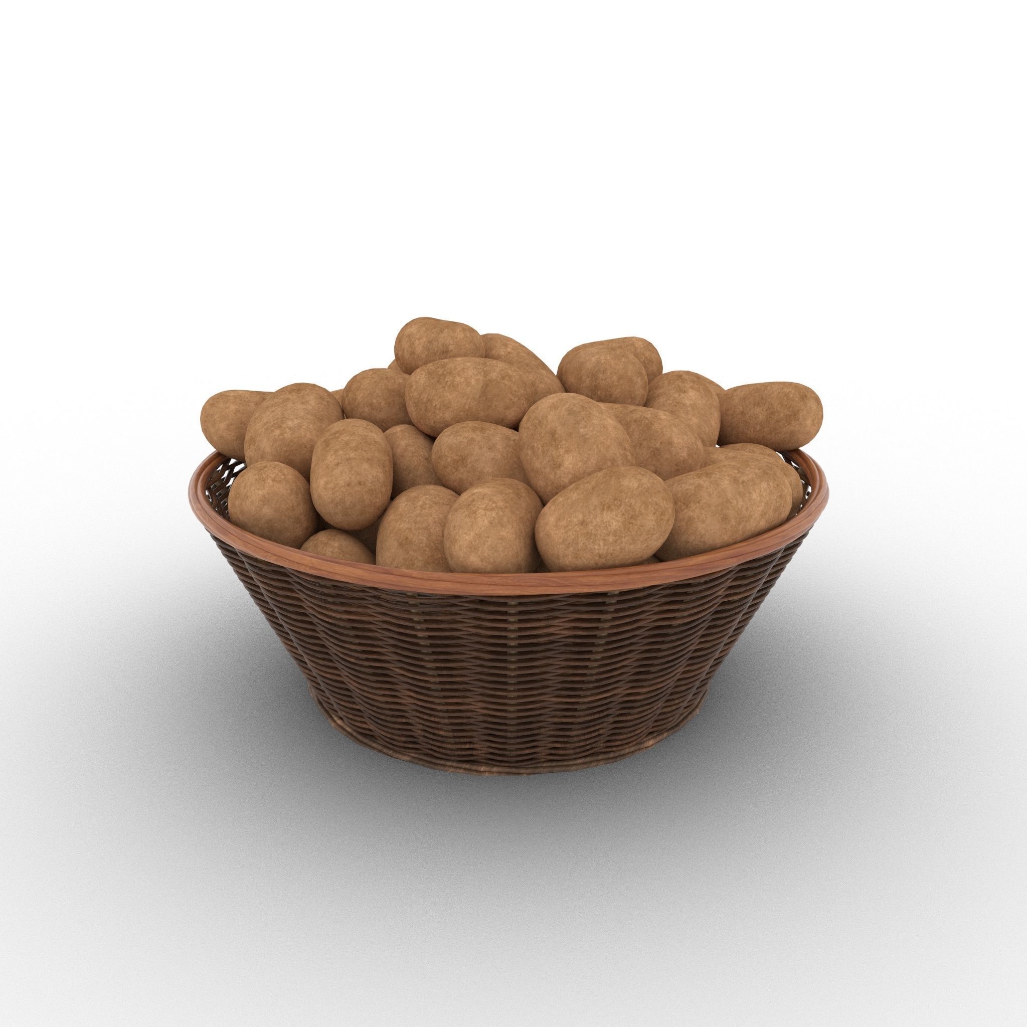 Basket and Potatoes Low-poly 3D model_16