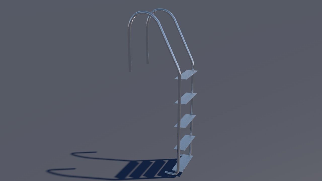 Pool Ladder Low-poly 3D model_19