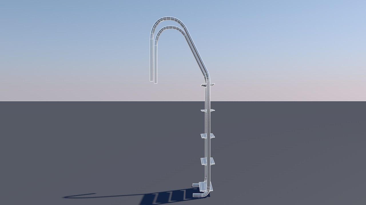 Pool Ladder Low-poly 3D model_22