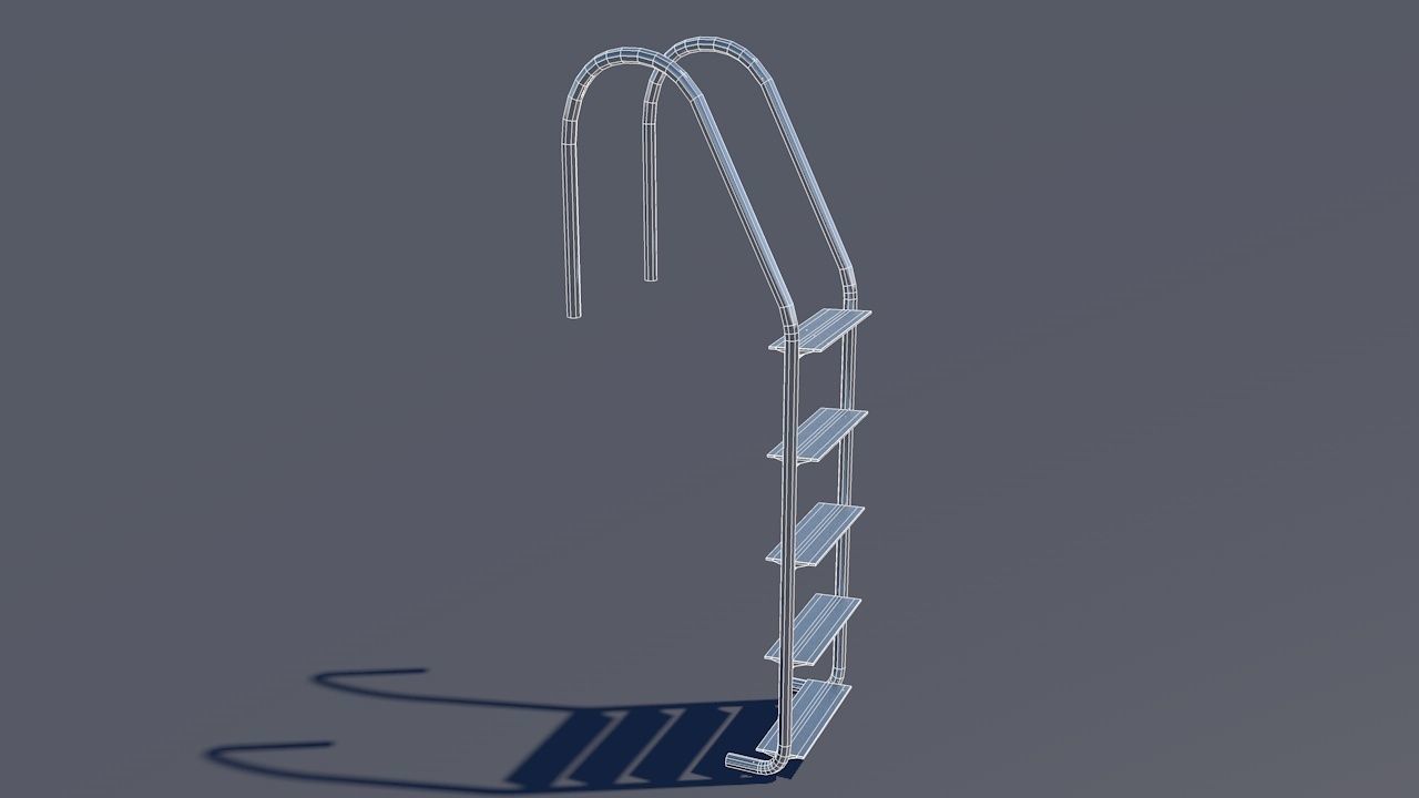 Pool Ladder Low-poly 3D model_23