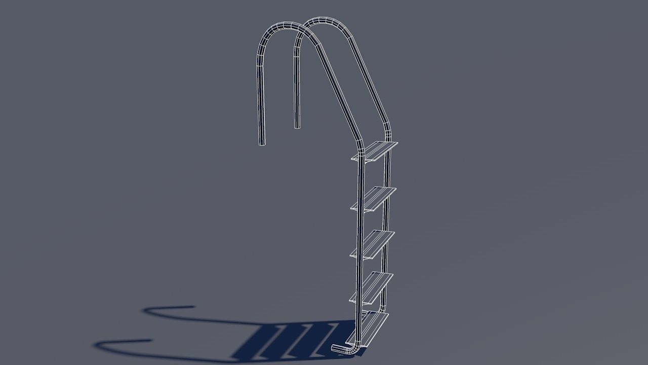 Pool Ladder Low-poly 3D model_3