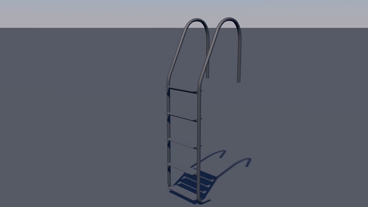Pool Ladder Low-poly 3D model_4