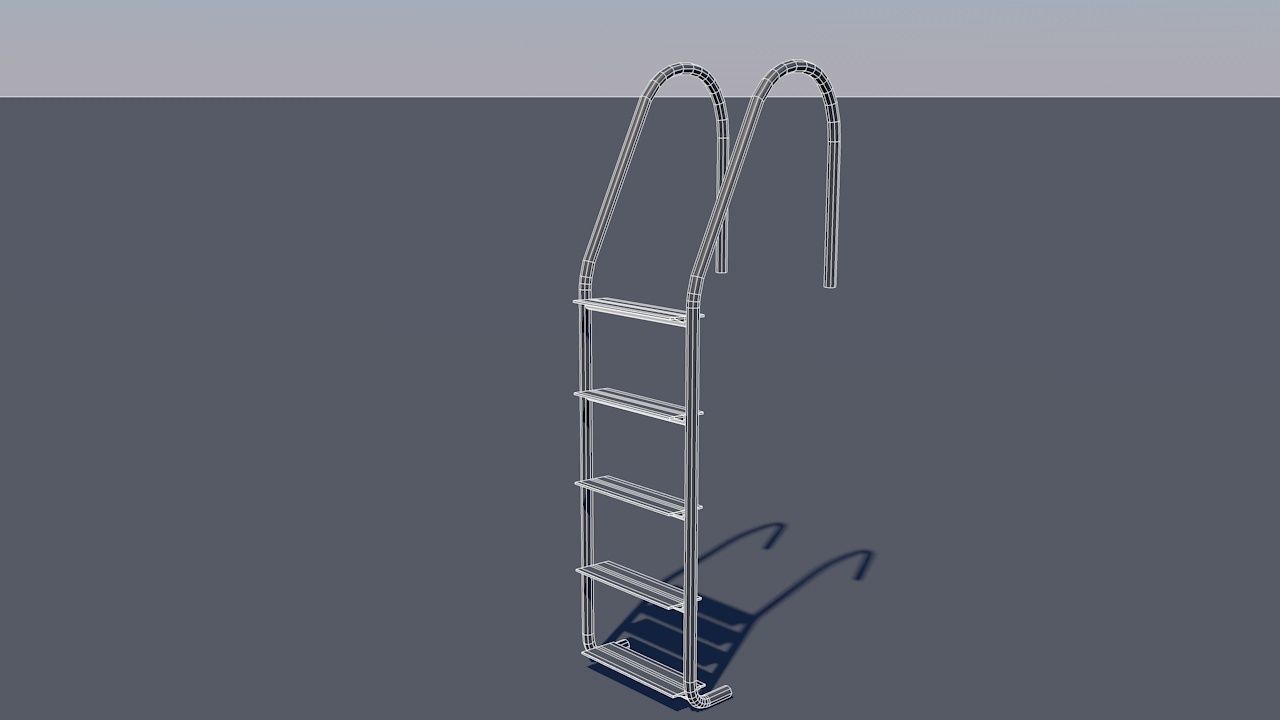 Pool Ladder Low-poly 3D model_24