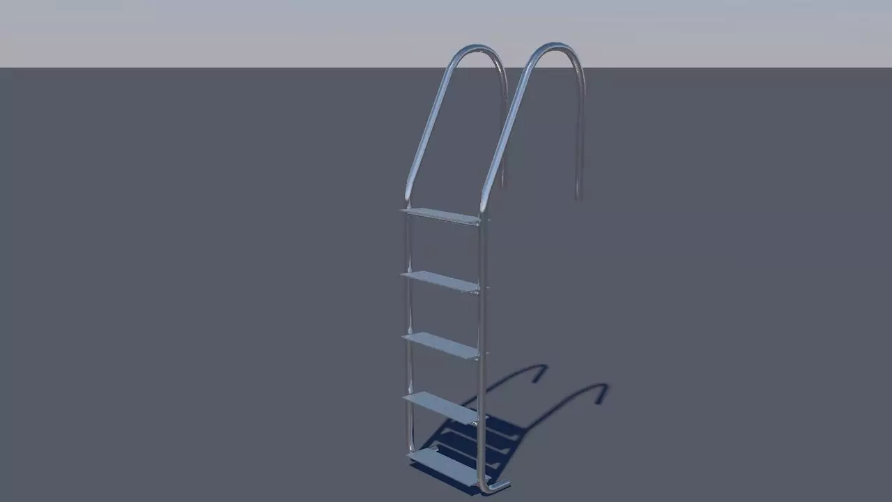 Pool Ladder Low-poly 3D model_0