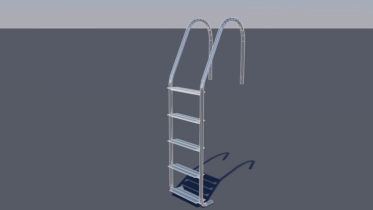 Pool Ladder Low-poly 3D model_20