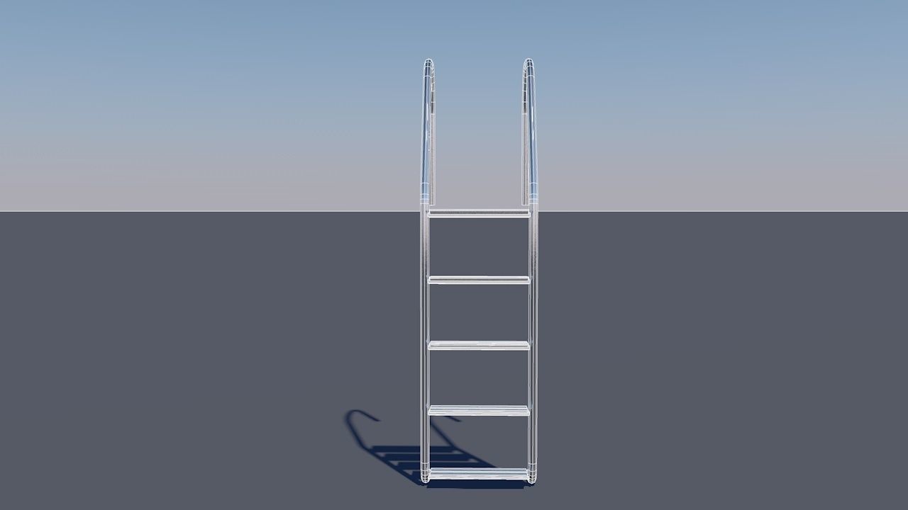 Pool Ladder Low-poly 3D model_21