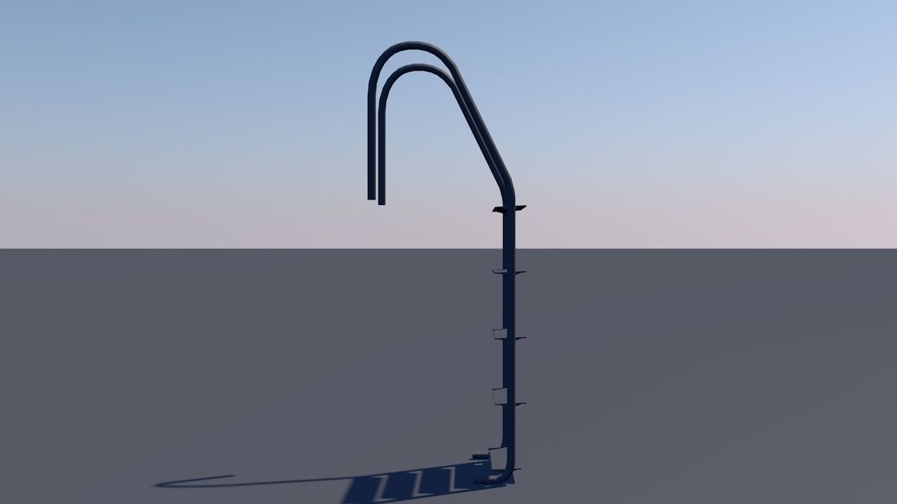 Pool Ladder Low-poly 3D model_6