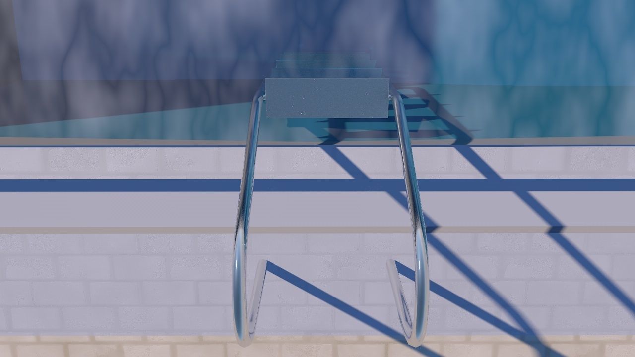 Pool Ladder Low-poly 3D model_17