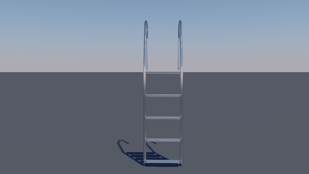 Pool Ladder Low-poly 3D model_11