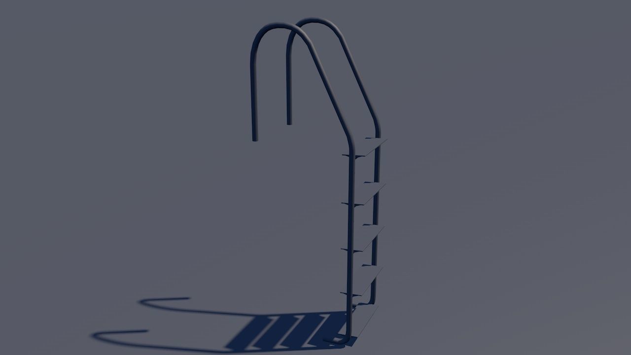 Pool Ladder Low-poly 3D model_7