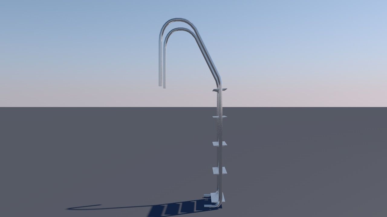 Pool Ladder Low-poly 3D model_18