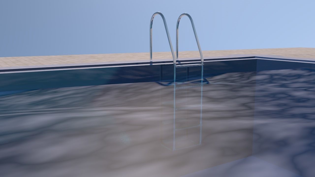 Pool Ladder Low-poly 3D model_15