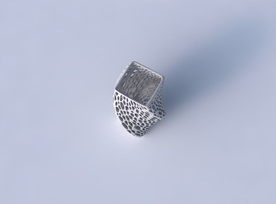 Vase twisted quadratic with organic lattice and twisted thick... 3D print model_2