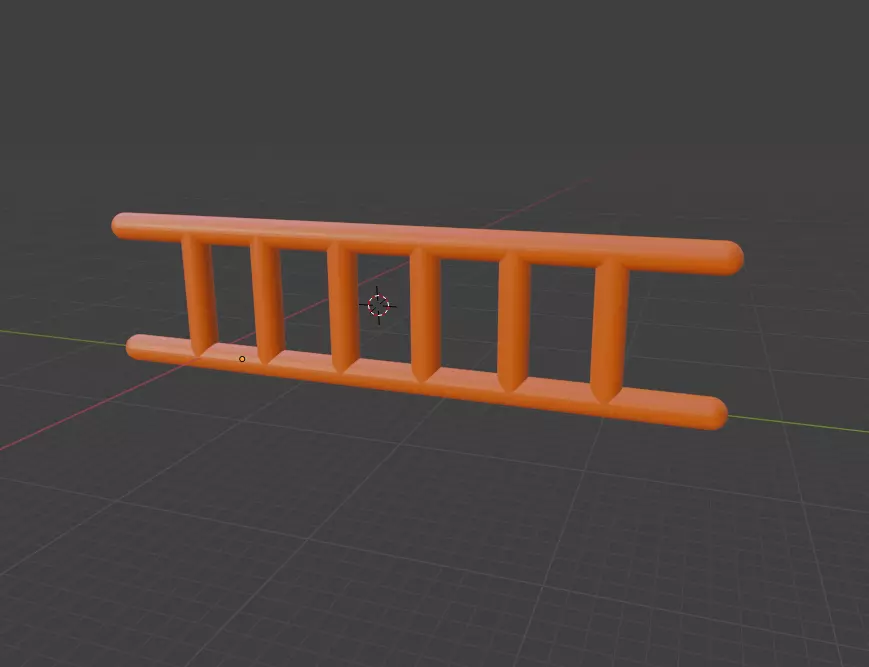 Low Poly Ladder orange 3D model_0