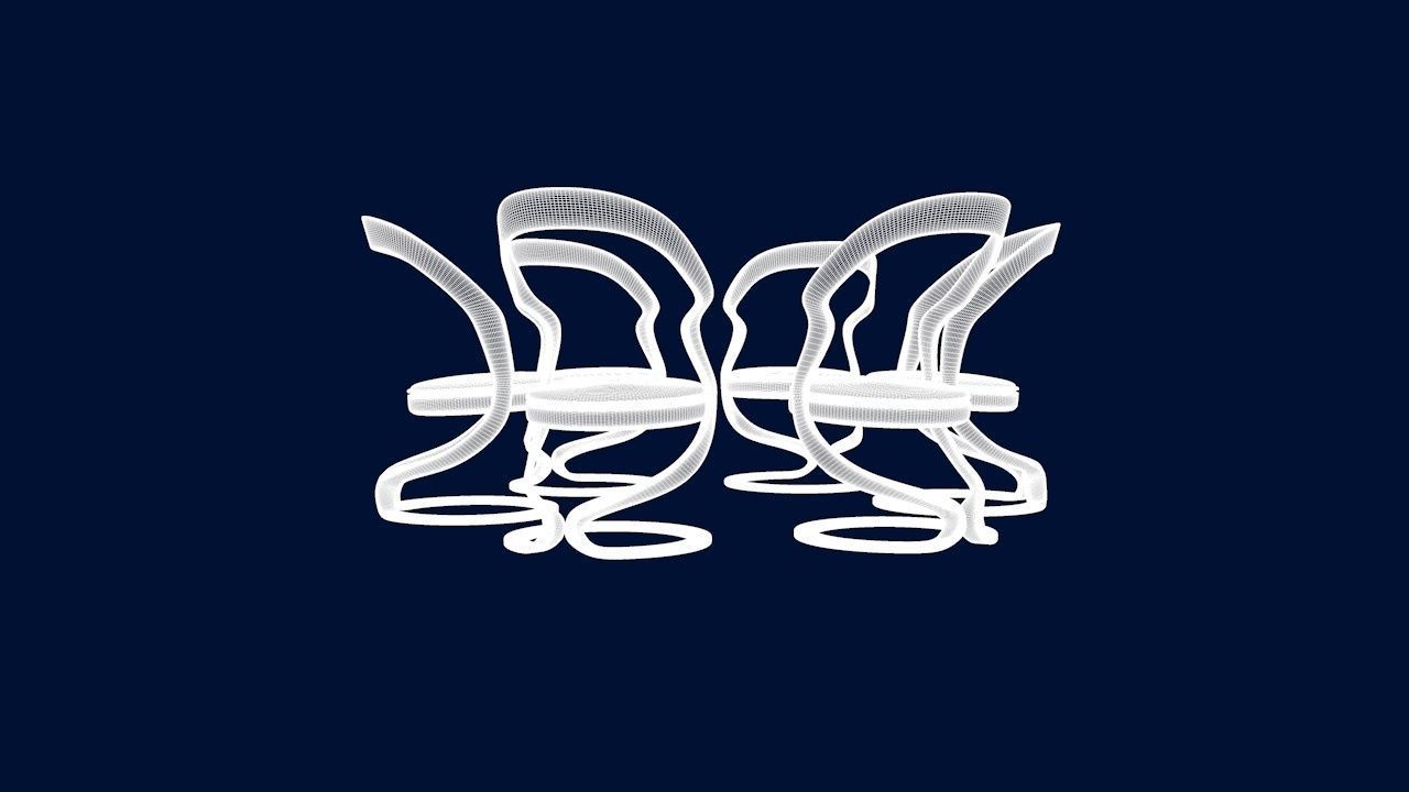 Round Table Dining Set 3D model_104