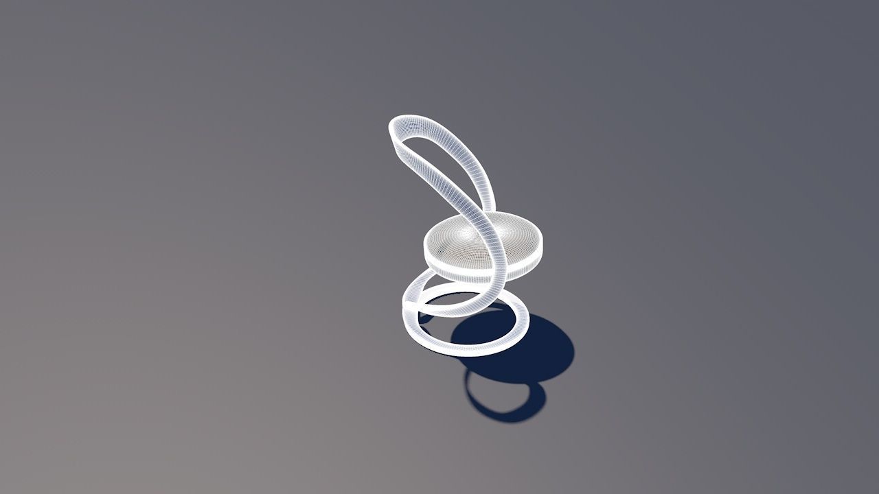 Round Table Dining Set 3D model_43