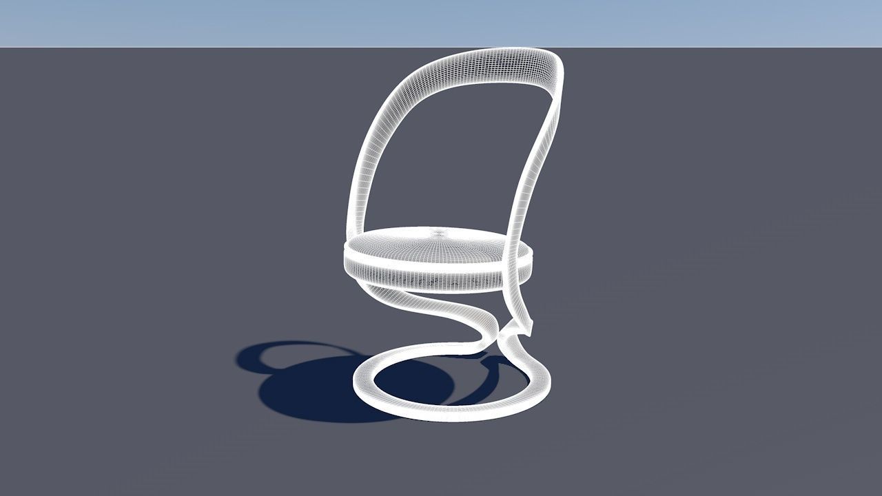 Round Table Dining Set 3D model_80