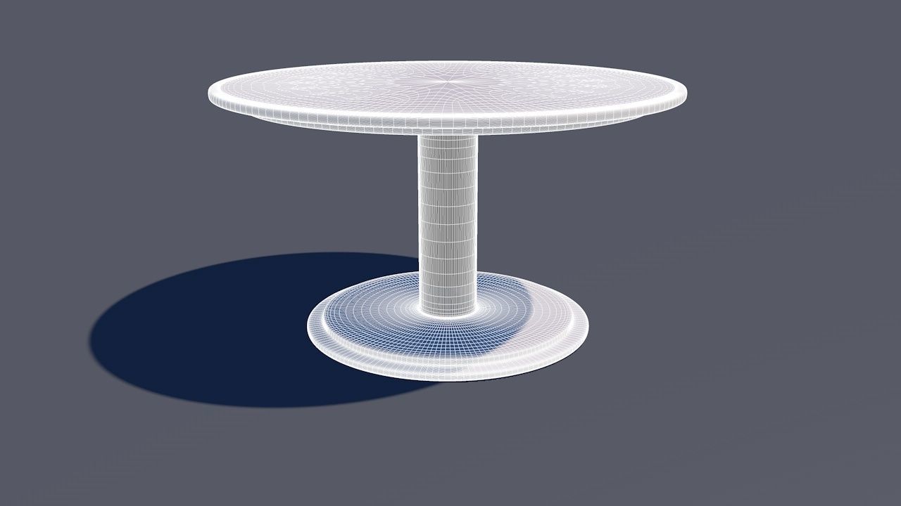 Round Table Dining Set 3D model_66
