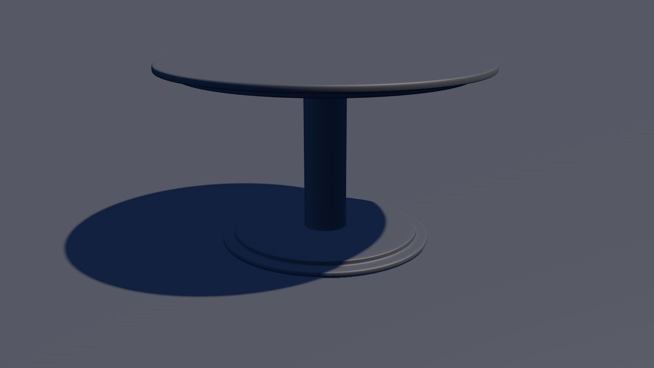 Round Table Dining Set 3D model_40
