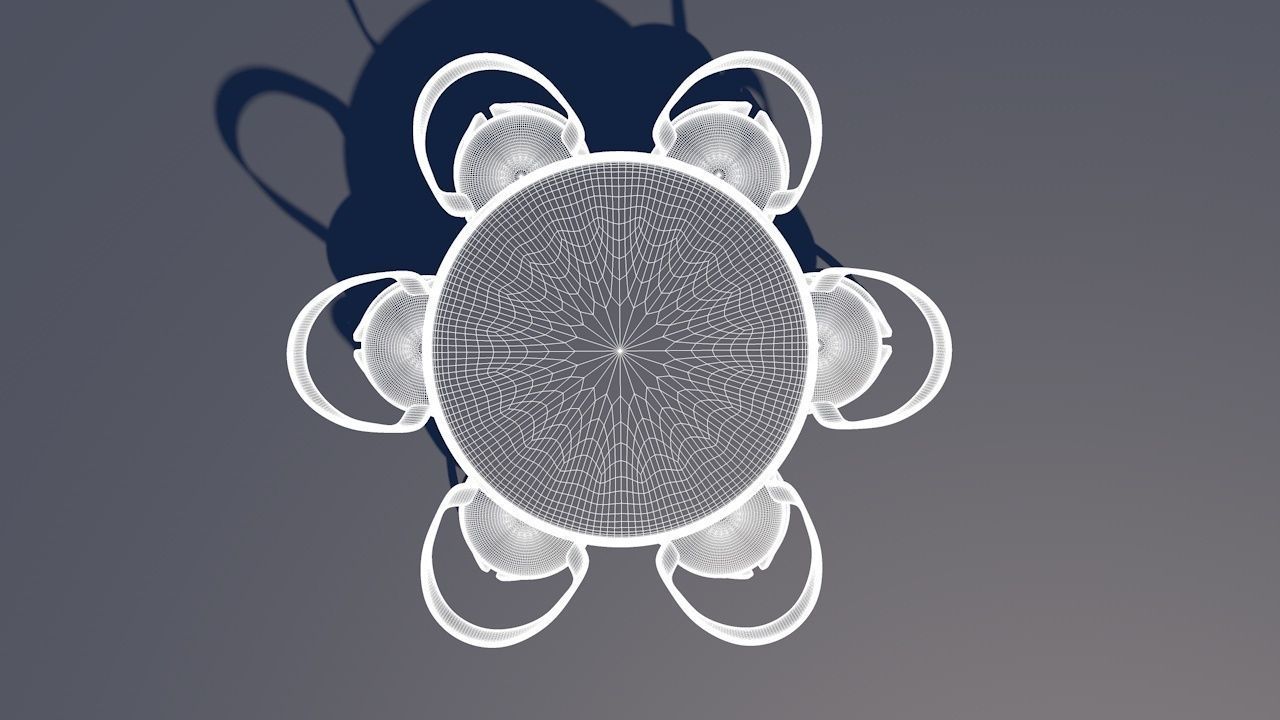 Round Table Dining Set 3D model_63