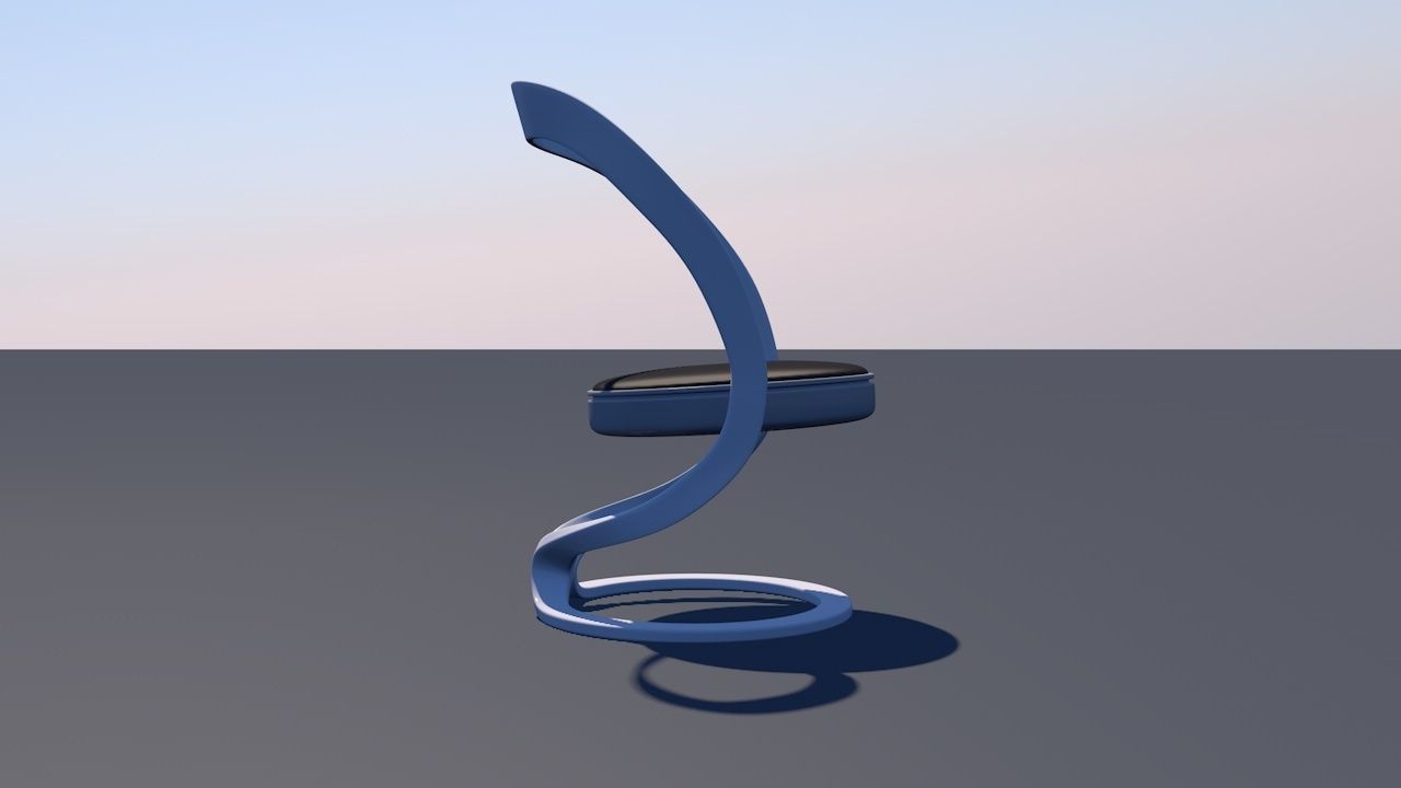 Round Table Dining Set 3D model_11