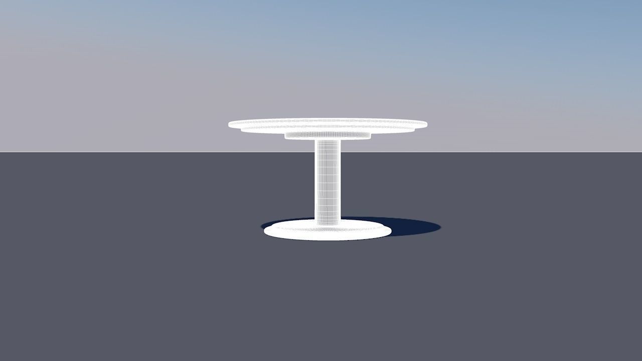 Round Table Dining Set 3D model_96
