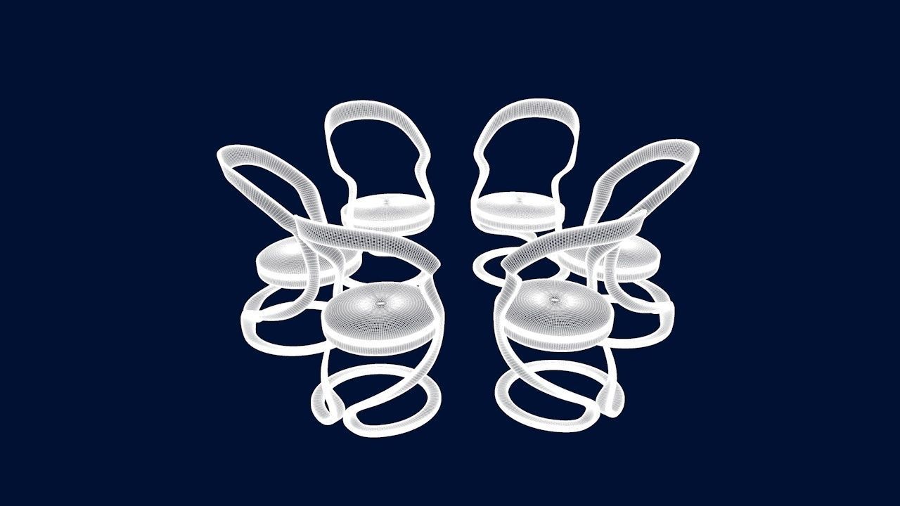 Round Table Dining Set 3D model_103