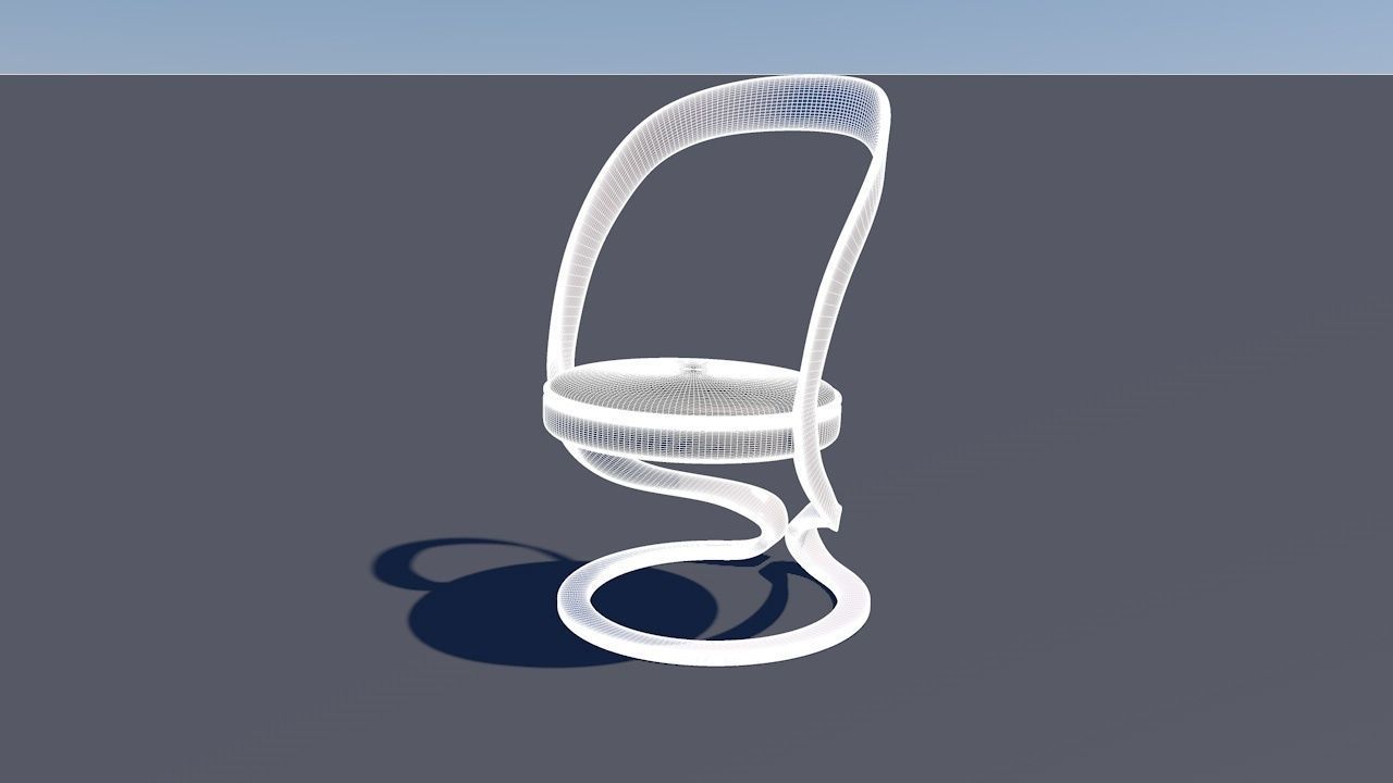 Round Table Dining Set 3D model_32