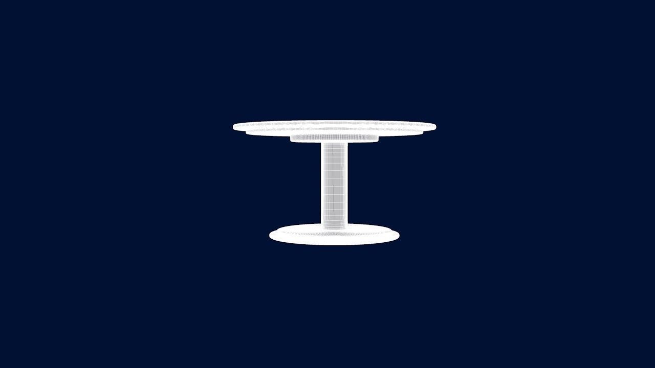 Round Table Dining Set 3D model_53