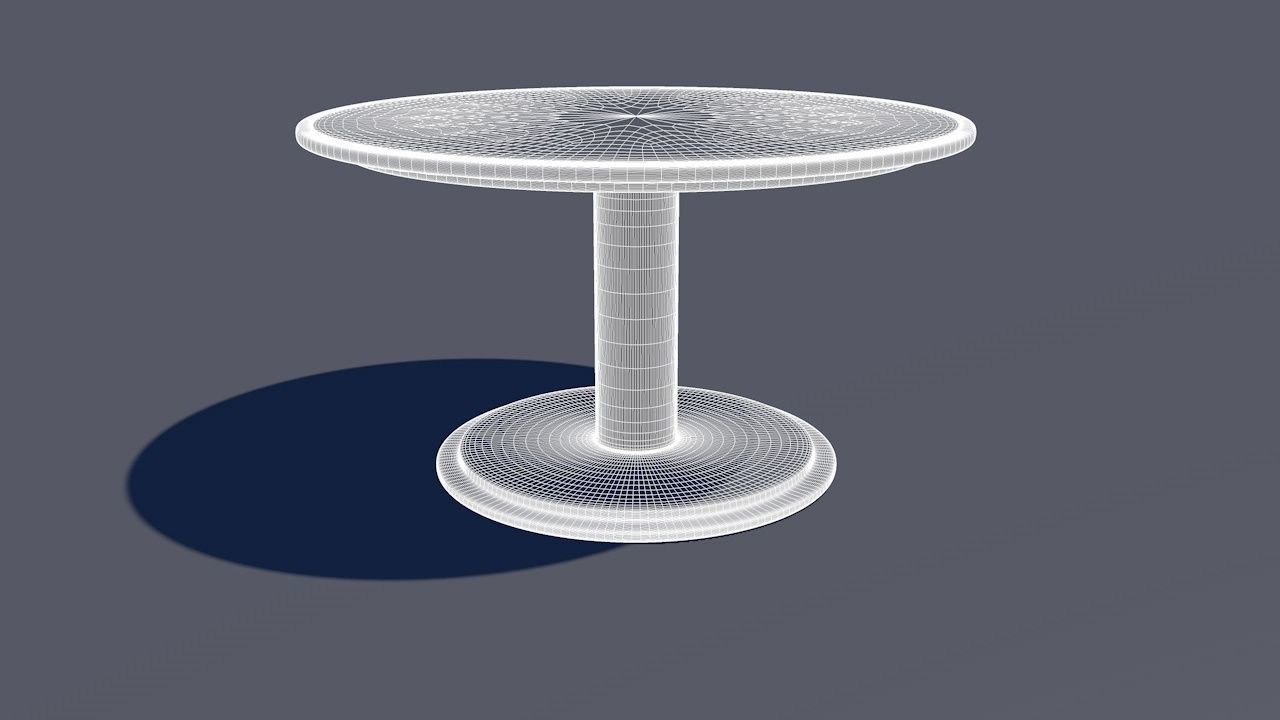 Round Table Dining Set 3D model_101