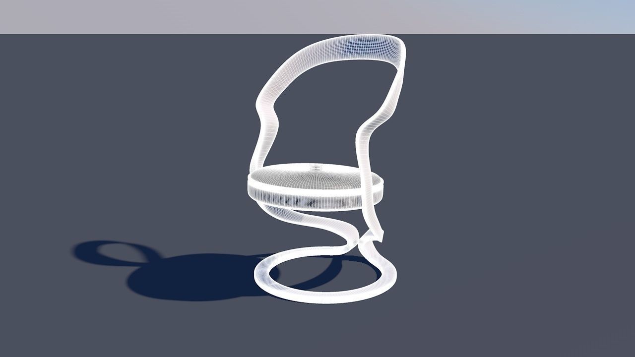 Round Table Dining Set 3D model_25