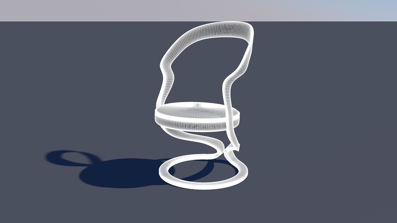 Round Table Dining Set 3D model_65