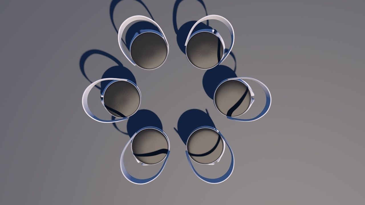 Round Table Dining Set 3D model_17