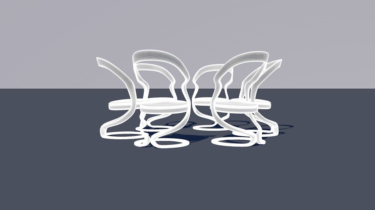 Round Table Dining Set 3D model_79