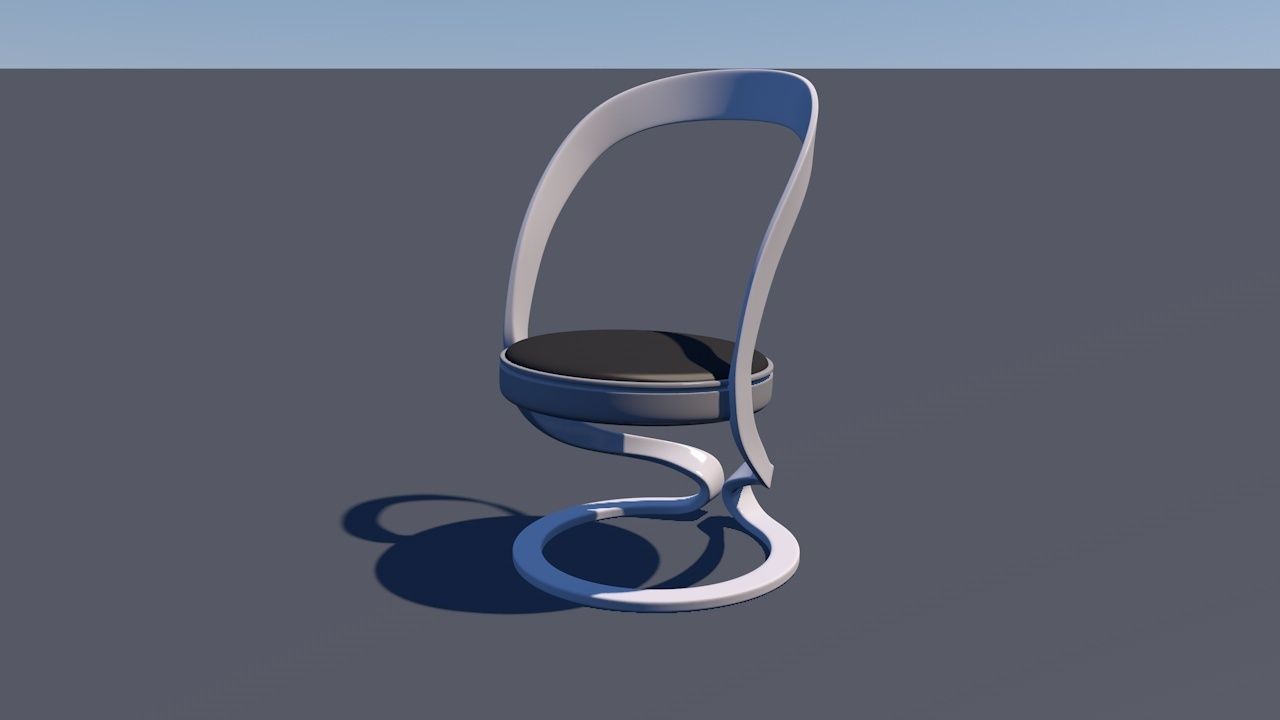 Round Table Dining Set 3D model_5