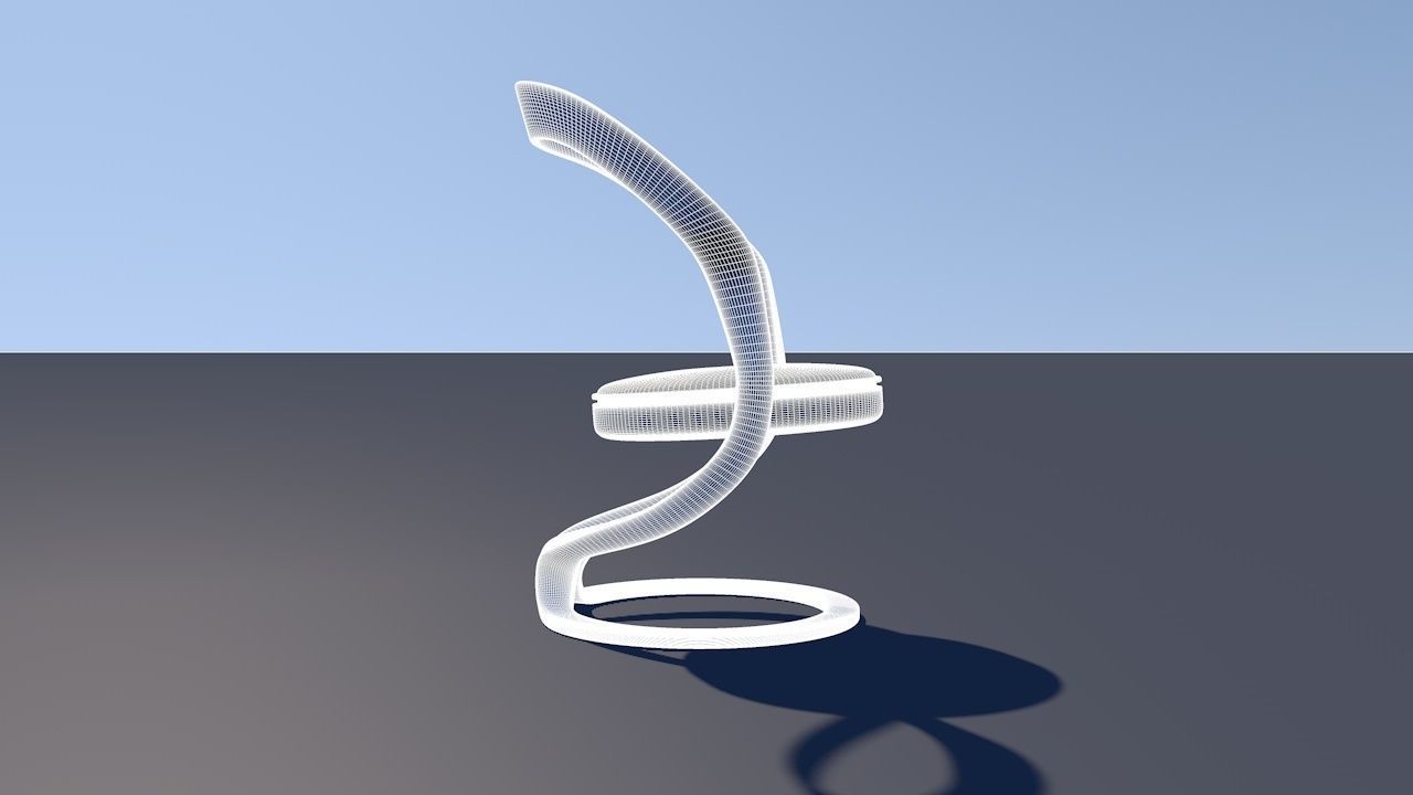 Round Table Dining Set 3D model_33