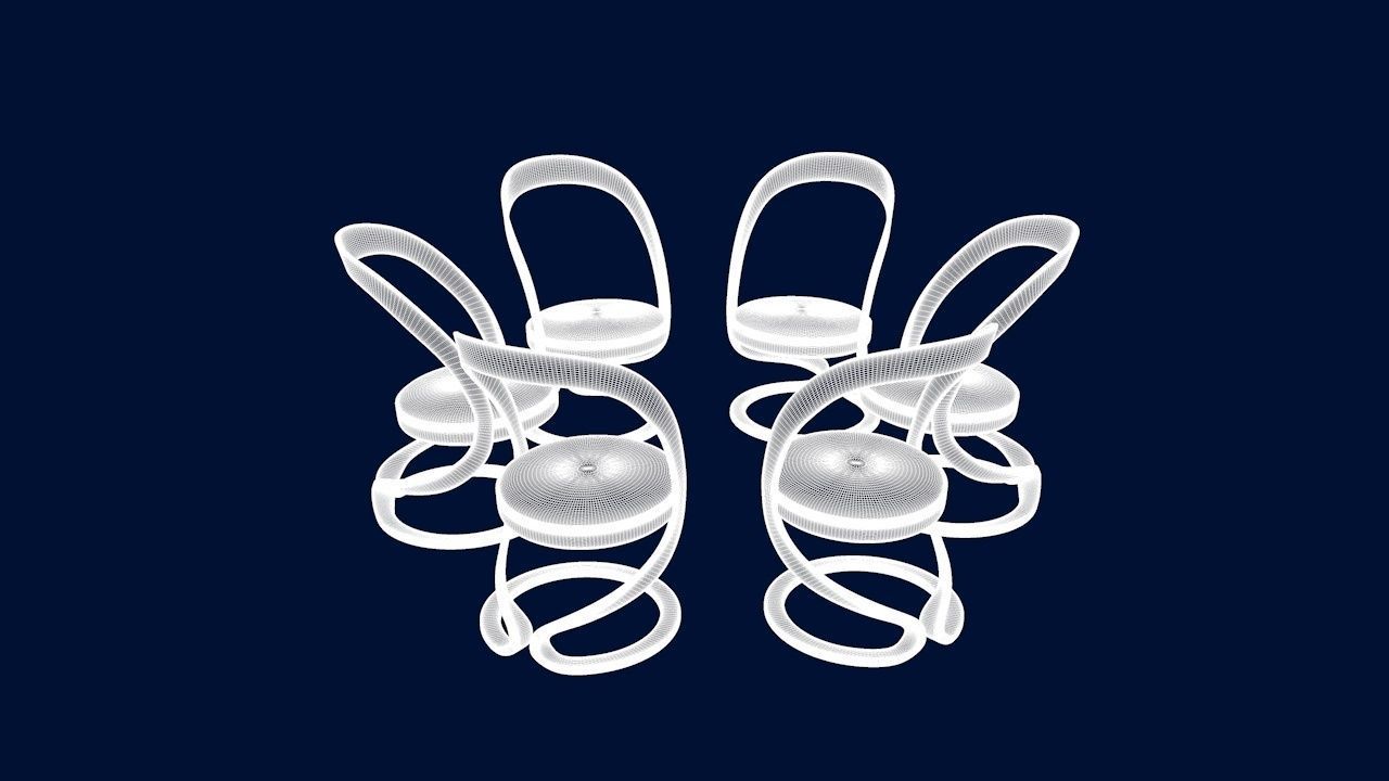 Round Table Dining Set 3D model_49